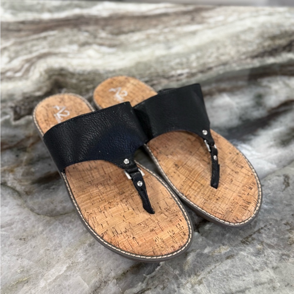 Ready for summer, black thong sandals